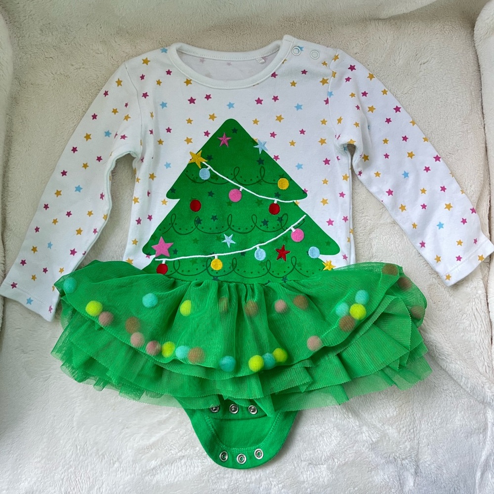 Festive Christmas Tree Bodysuit for Kids